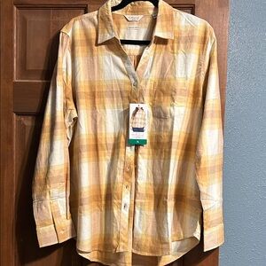Yellow Plaid Button-Up Shirt